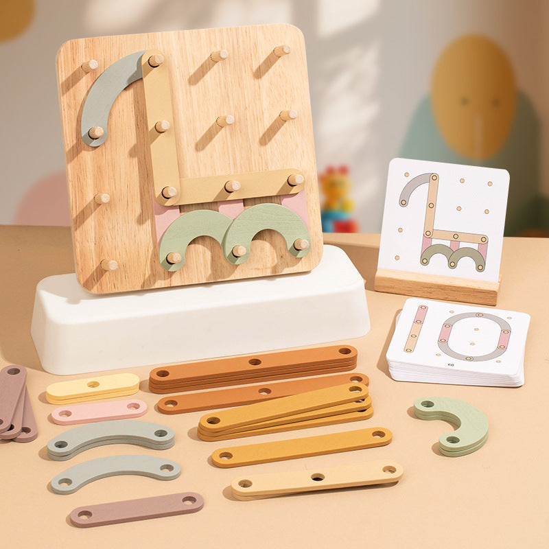 The 'Shape Shifter' Creative Wooden Pegboard | Montessori Construction Set