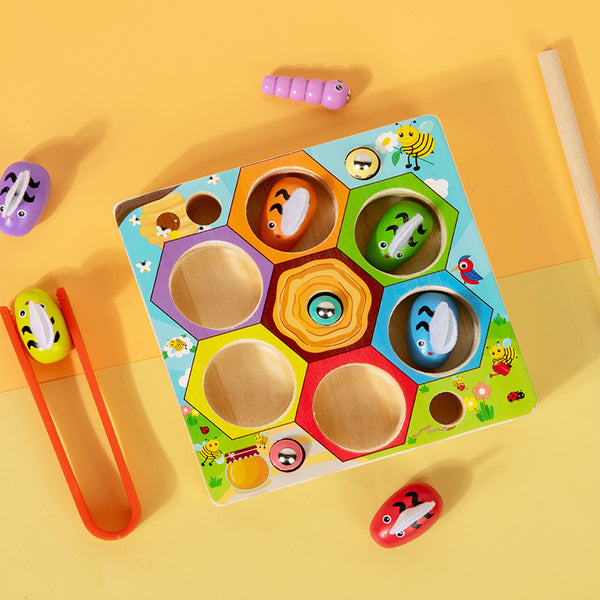 Little Learners Wooden Sorting & Skill Games (Fishing or Bees)