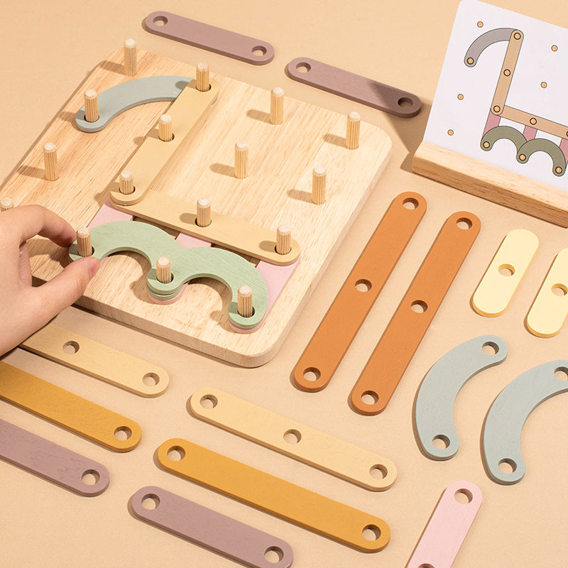 The 'Shape Shifter' Creative Wooden Pegboard | Montessori Construction Set