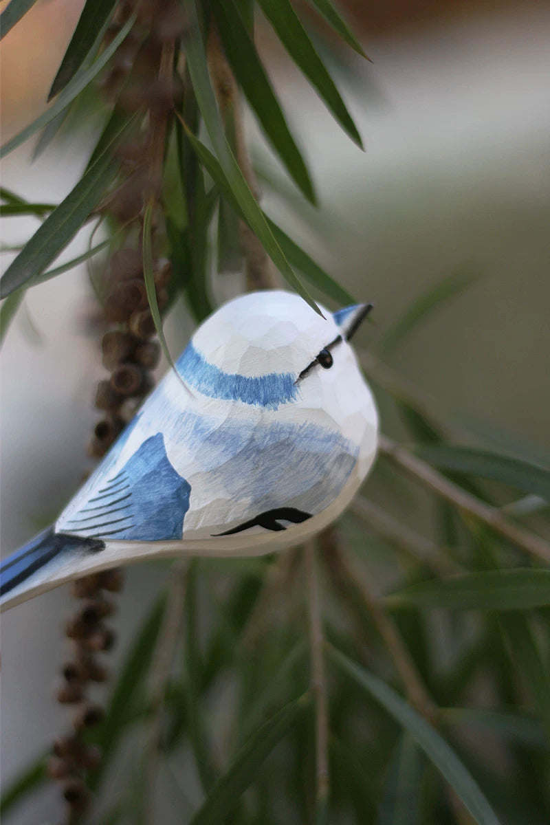 Hand-Carved Wooden Bird Figurine