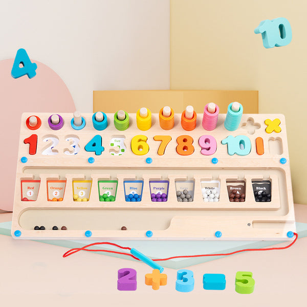 3-in-1 Magnetic Color & Number Maze Board