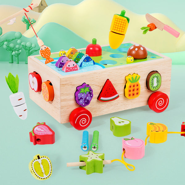 The 7-in-1 Busy Harvest Cart | Wooden Montessori Activity Centre