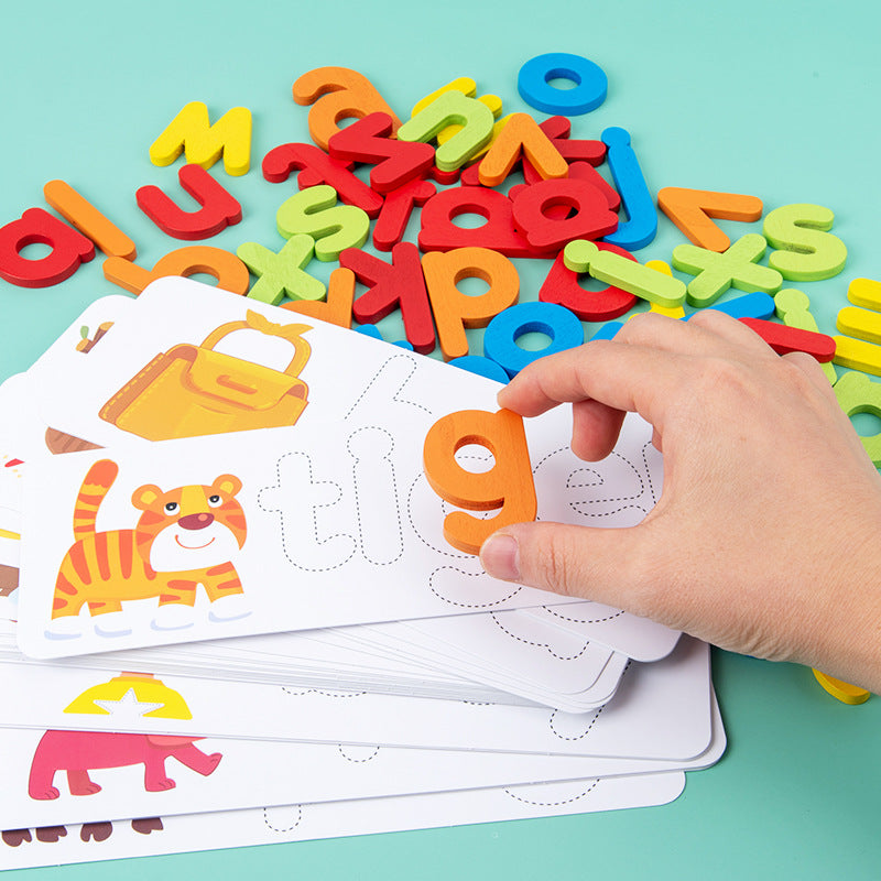 Wooden Spelling Game & Alphabet Matching Set