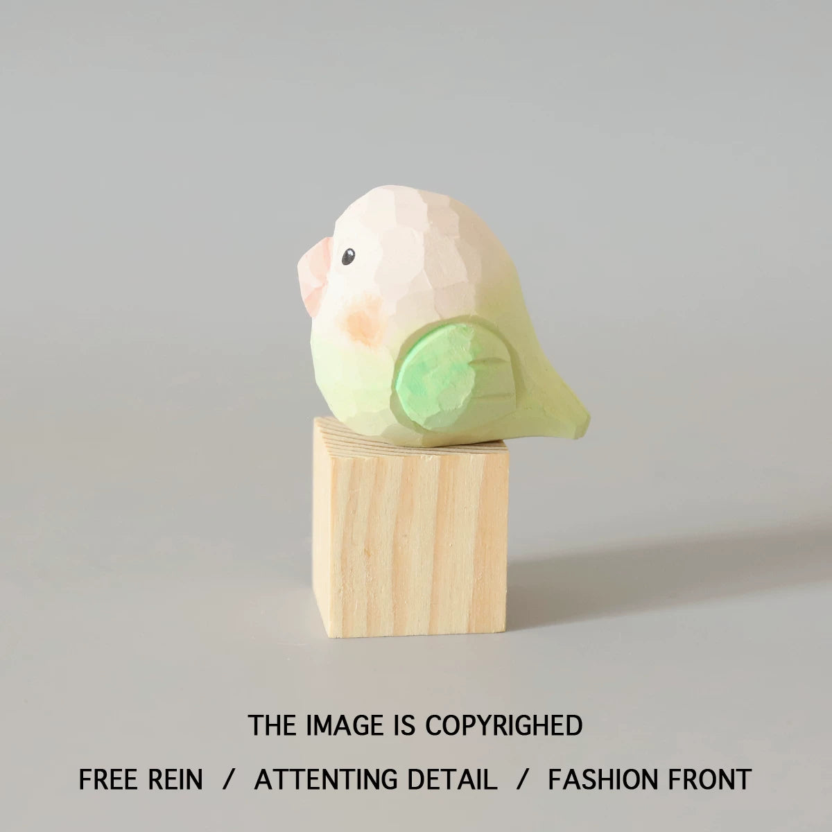 Carved Wooden Parrot Figurine