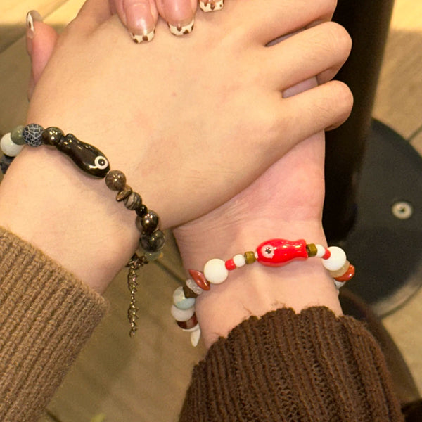 Handmade Ceramic Little Fish Bracelet Set