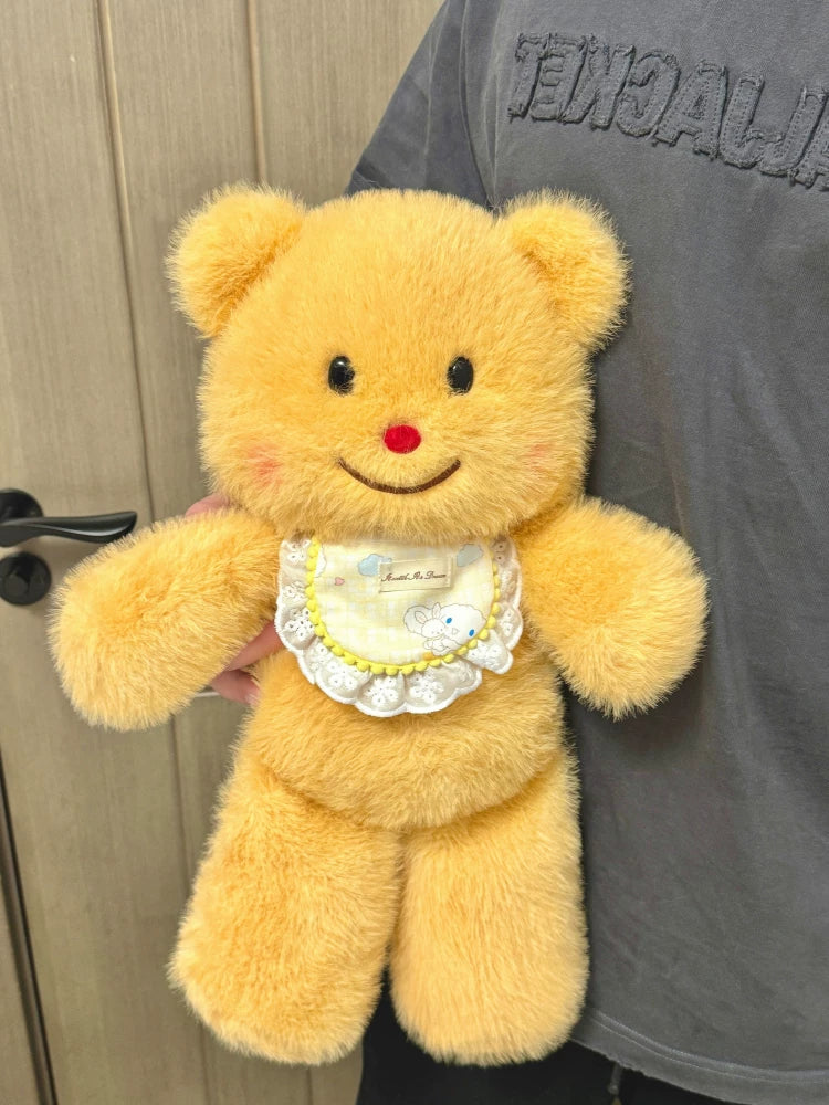 Running Cream Bear Plush Cushion