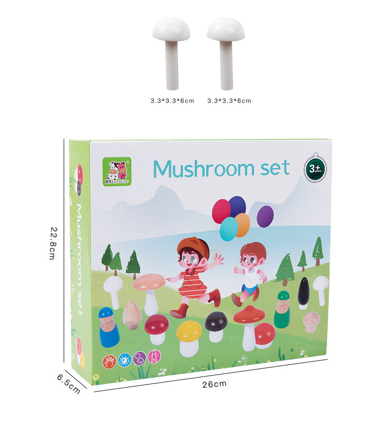 Wooden Mushroom Foraging Set - Magnetic Sorting Toy