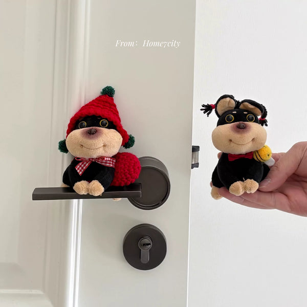 Plush Bee Puppy Door Handle Decoration