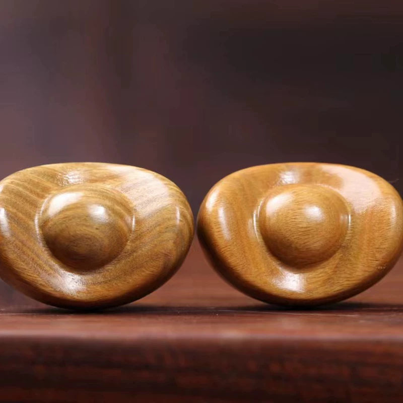 Hand-Carved Green Sandalwood Lucky Sycee Ornament