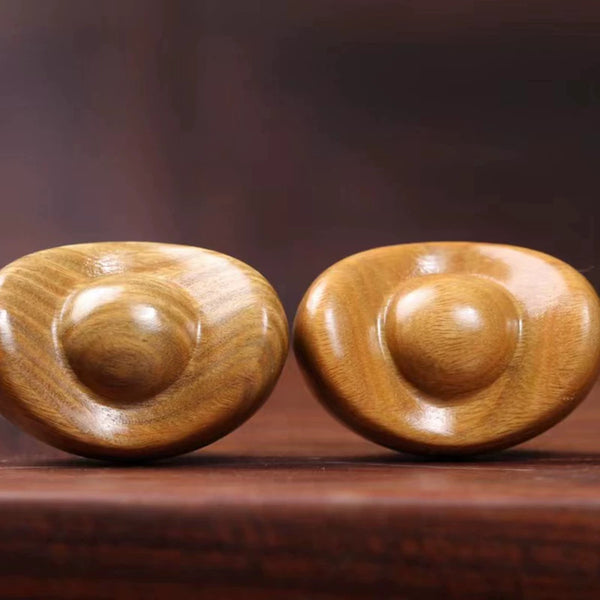 Hand-Carved Green Sandalwood Lucky Sycee Ornament