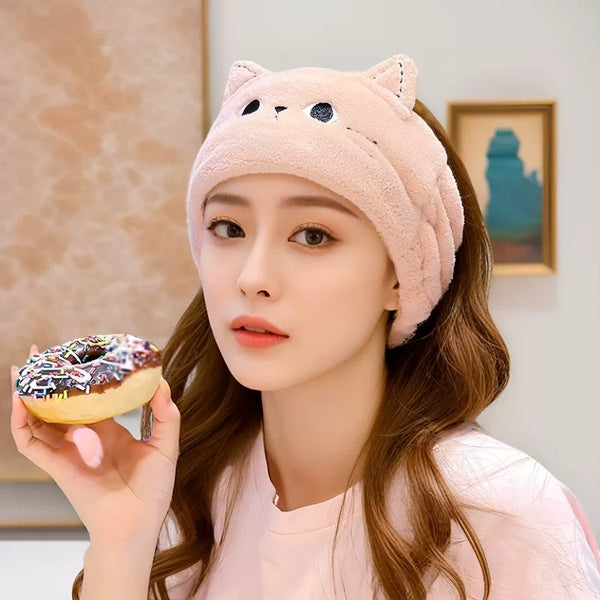 Plush Cat Ear Spa Hairband