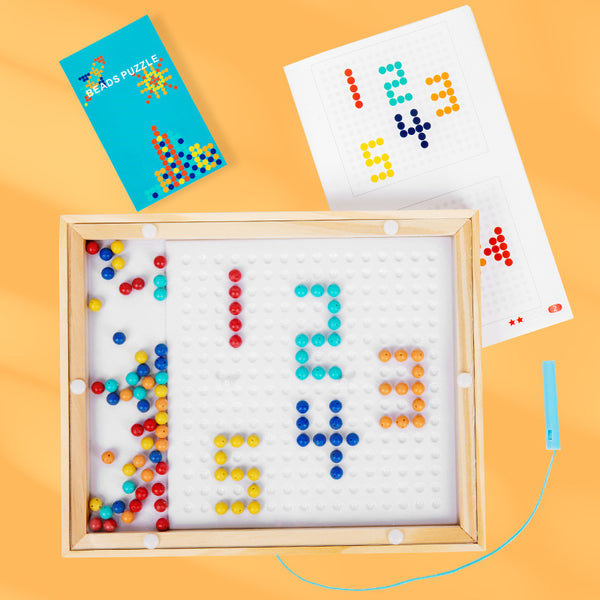 Wooden Magnetic Bead Puzzle Board – Creative Fine Motor Skill Toy