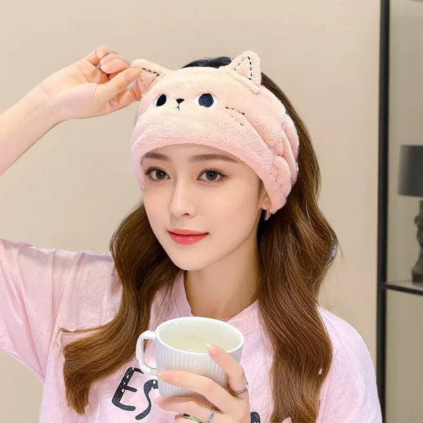 Plush Cat Ear Spa Hairband