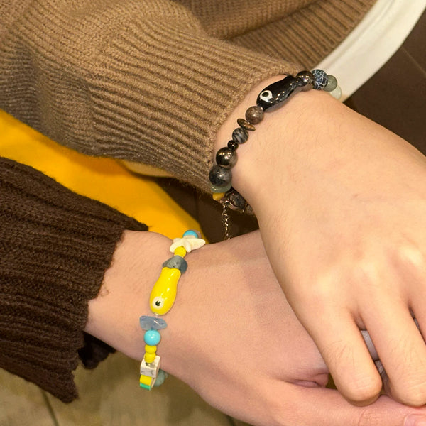 Handmade Ceramic Little Fish Bracelet Set