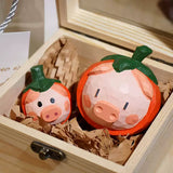 Hand-Carved Wooden Persimmon Pig FantastiKurios