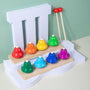Rainbow Eight-Tone Musical Hand Bells with Wooden Mallets