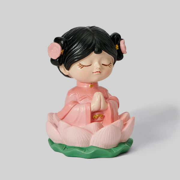 Meditating Lotus Girl Figurine