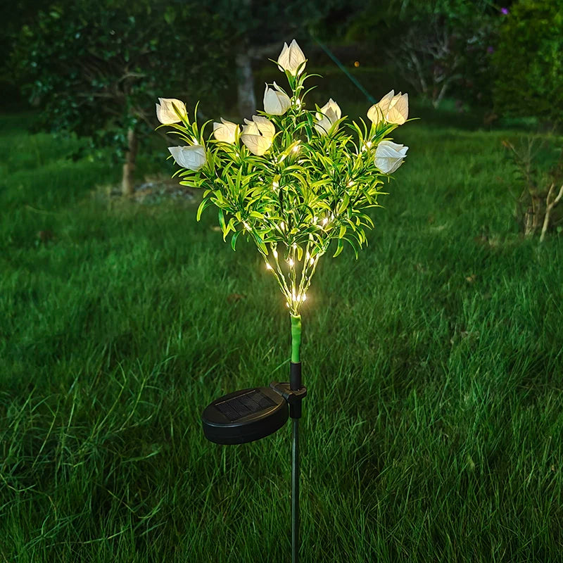 Solar LED Gardenia Flower Garden Stake