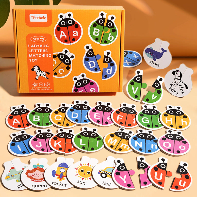 Ladybug Alphabet & First Words Matching Puzzle Set