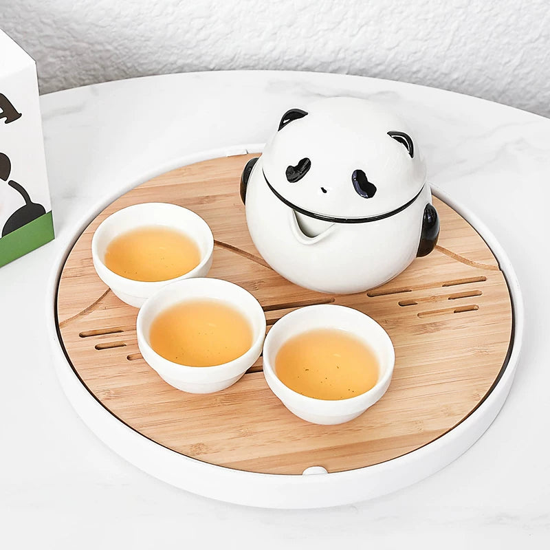 Portable Panda Travel Tea Set with Gift Box