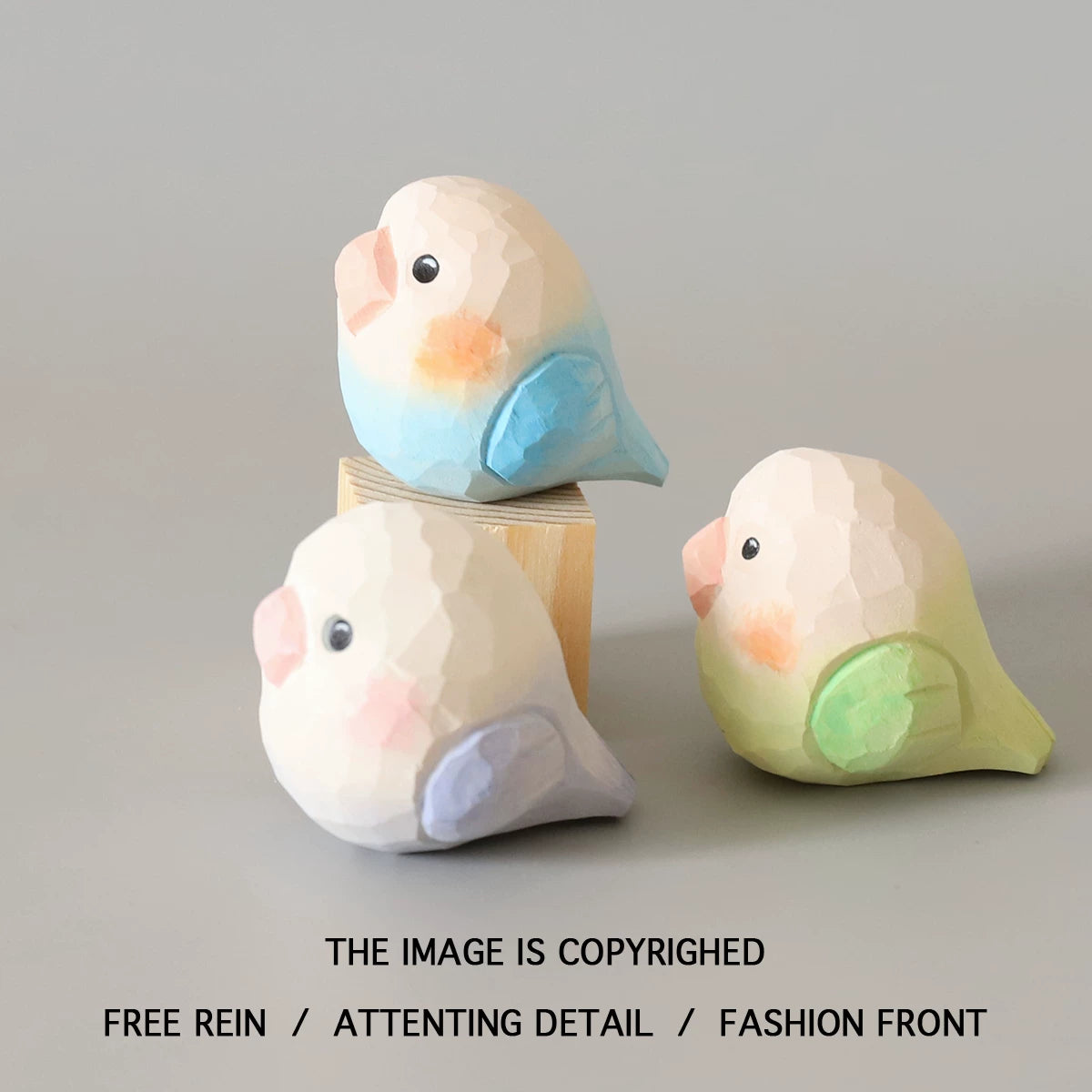 Carved Wooden Parrot Figurine