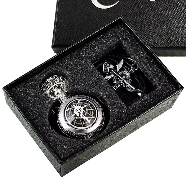 Alchemist-Themed Pocket Watch and Necklace Gift Set