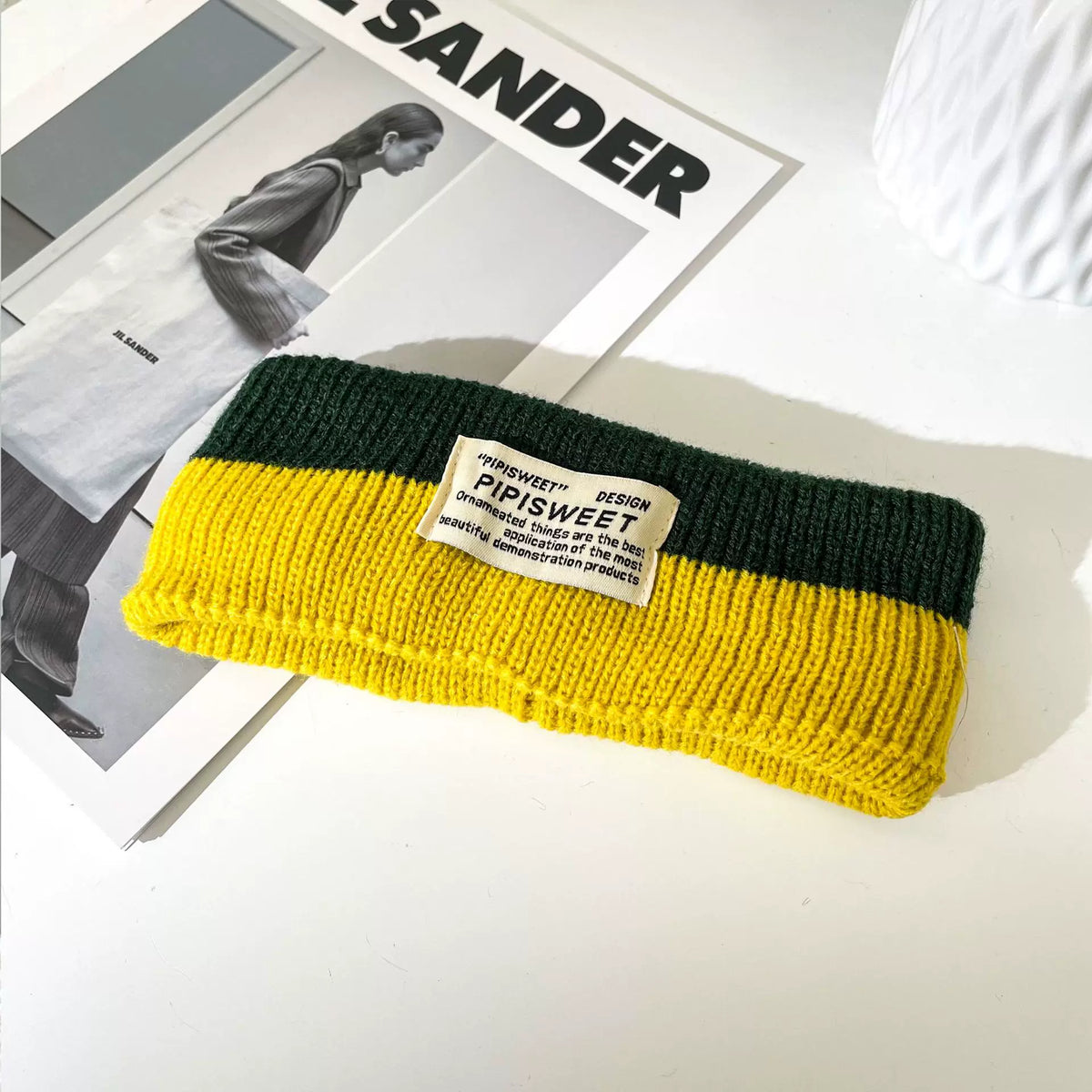Two-Tone Ribbed Knit Headband