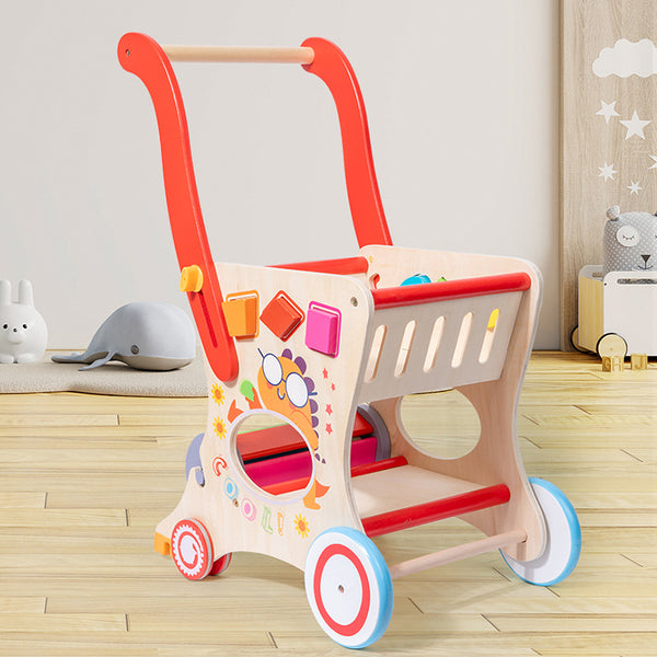 The Little Shopper 2-in-1 Walker & Trolley | Wooden Activity Cart