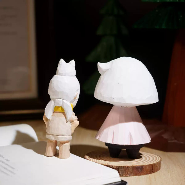 Hand-Carved Wooden Light Children Figurines FantastiKurios