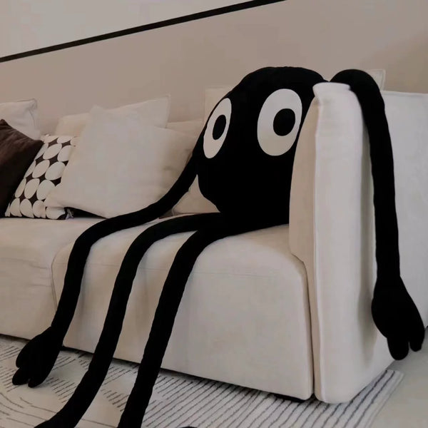 Long-Legged Coal Ball Plush Pillow