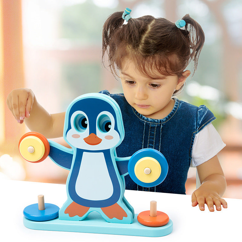 Wooden Penguin Balance & Stacking Toy