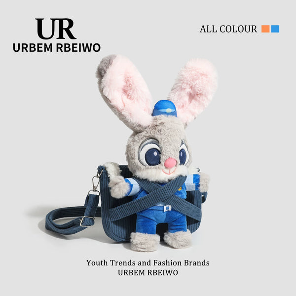 Plush Fox and Rabbit Crossbody Bag