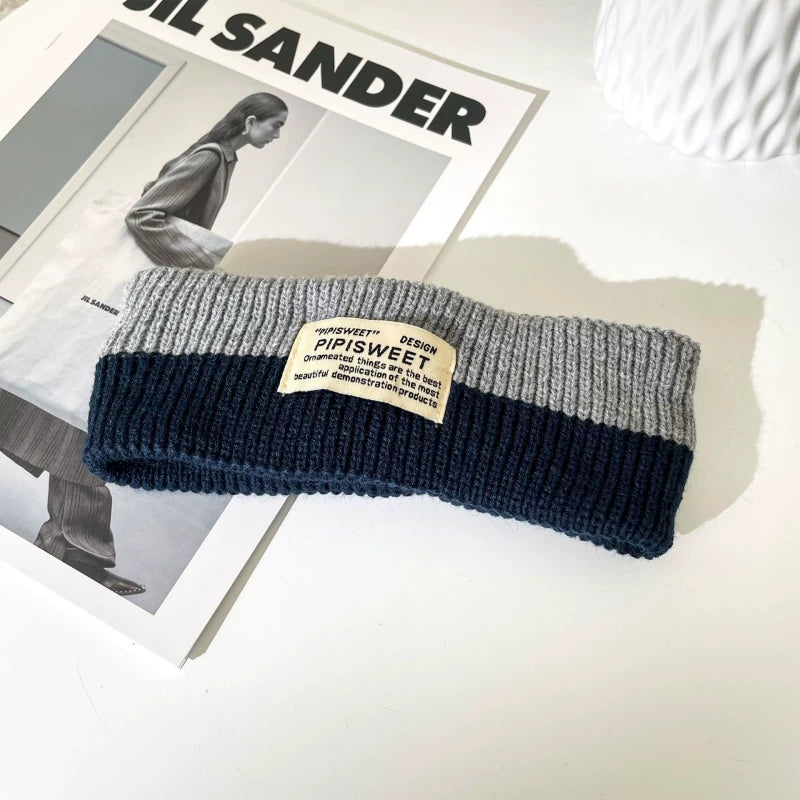Two-Tone Ribbed Knit Headband