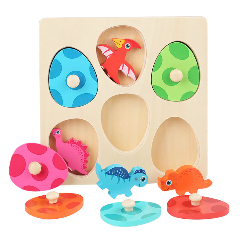 Dino Discovery: Wooden Peek-a-Boo Egg Puzzle