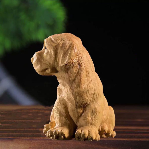 Hand-Carved Thuja Wood Golden Retriever