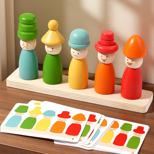 Mix & Match Wooden Emotion Puppets - Montessori Sorting Toy Fantastik Curios