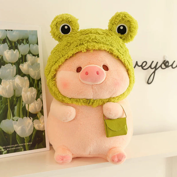 Plush Piglet Doll with Character Hoods