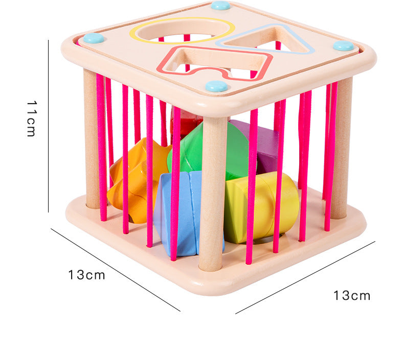 Wooden Rainbow Shape Sorter & Sensory Box