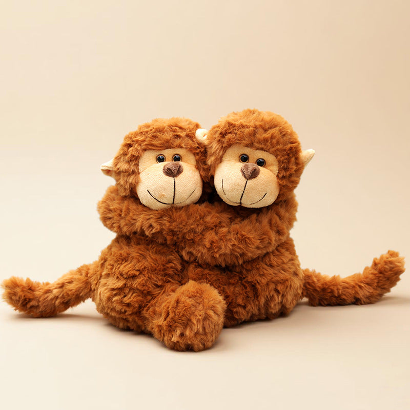 Hugging Monkey Plush Duo – Soft Cuddly Twin Set