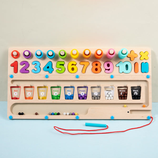 3-in-1 Magnetic Color & Number Maze Board