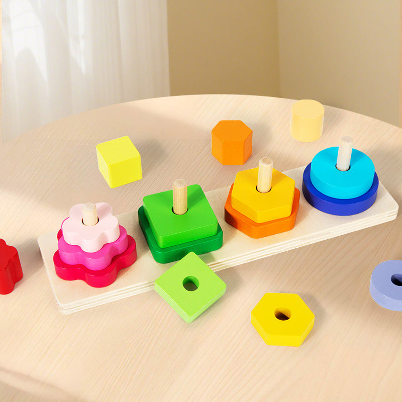 Rainbow Geometry Stacking & Sorting Board