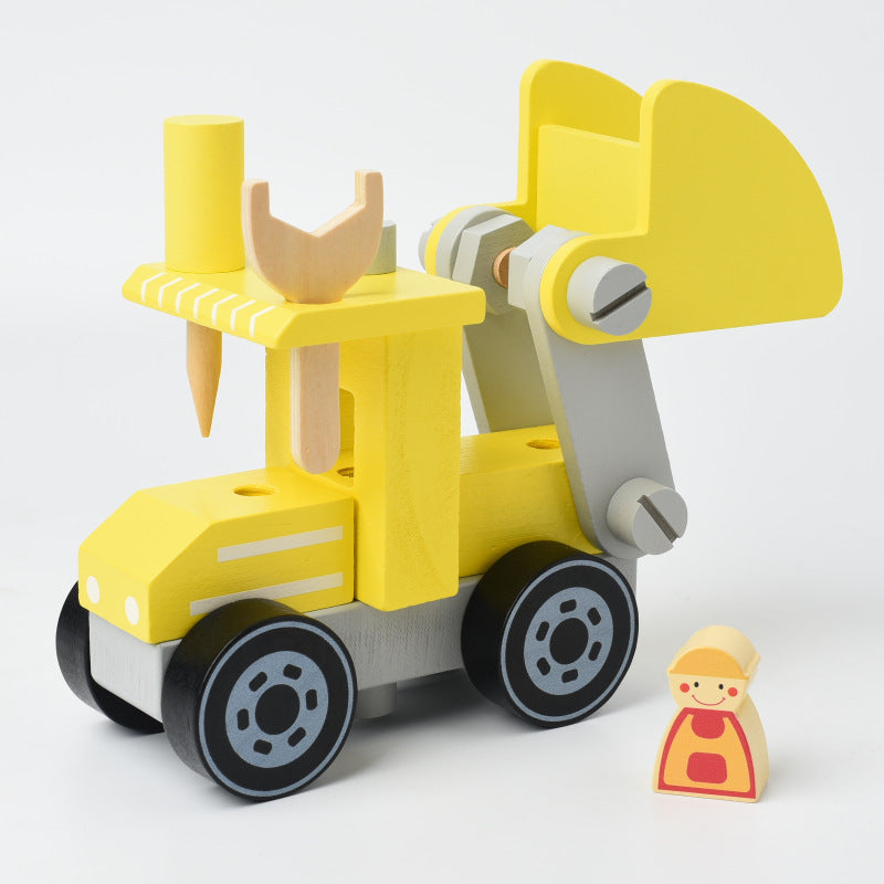 Build-Your-Own Wooden Construction Vehicle Set