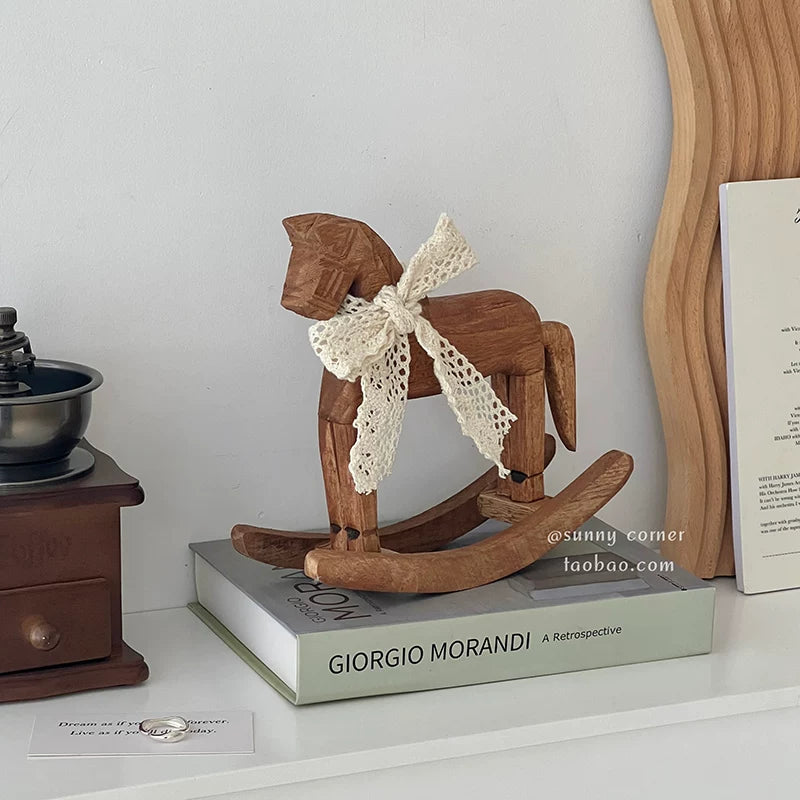 Hand-Carved Wooden Rocking Horse