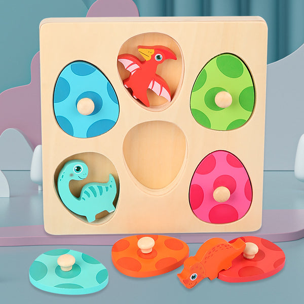 Dino Discovery: Wooden Peek-a-Boo Egg Puzzle