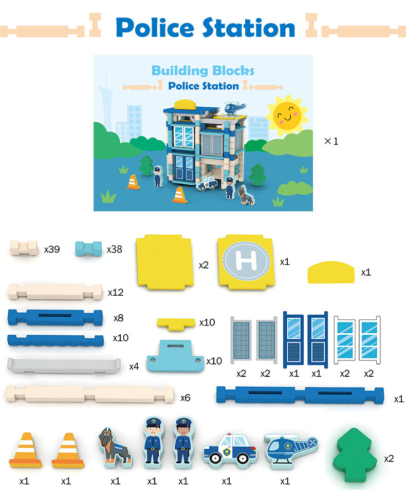 Little Architect Wooden Village Building Sets