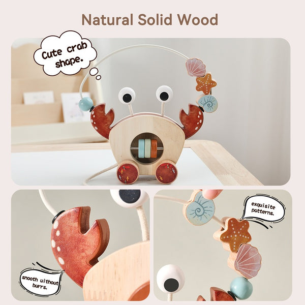 Captain Crab Wooden Pull-Along & Bead Maze