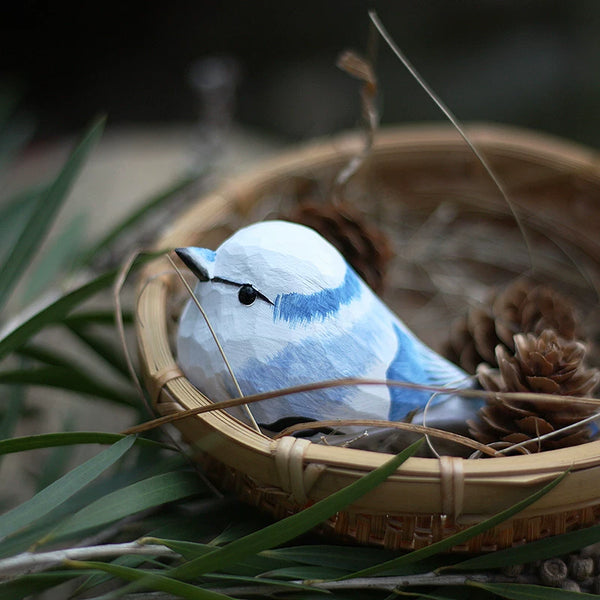 Hand-Carved Wooden Bird Figurine