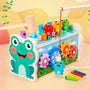 6-in-1 Wooden Frog Activity Cube & Musical Xylophone Set