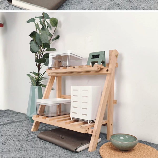 Handmade Foldable Wooden Desktop Organizer