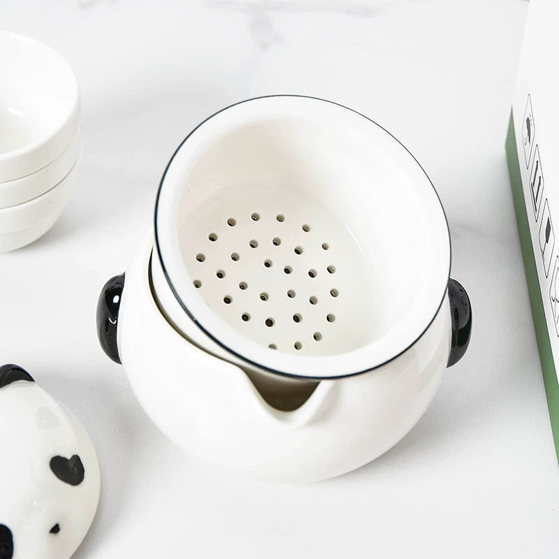 Portable Panda Travel Tea Set with Gift Box